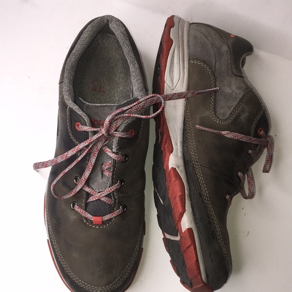 Ahnu Sugar Venture Gray and Brown Suede Leather Low Top Sneakers - Picture 7 of 11